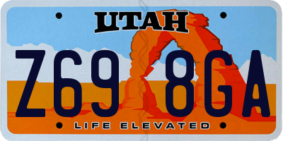 UT license plate Z698GA