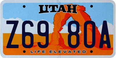 UT license plate Z698OA