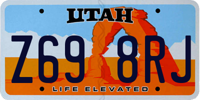 UT license plate Z698RJ