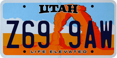 UT license plate Z699AW