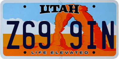 UT license plate Z699IN