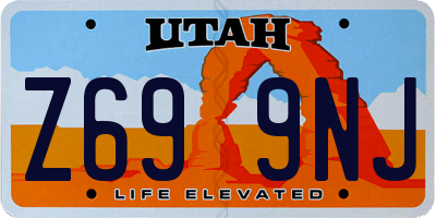 UT license plate Z699NJ