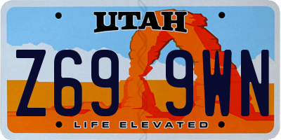 UT license plate Z699WN