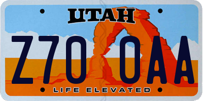 UT license plate Z700AA