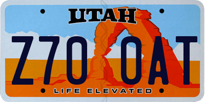 UT license plate Z700AT
