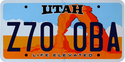 UT license plate Z700BA