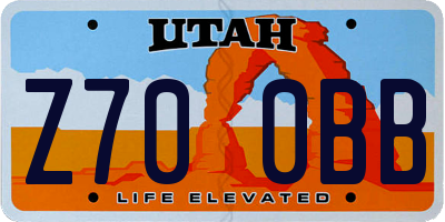 UT license plate Z700BB