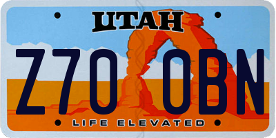 UT license plate Z700BN