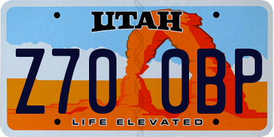 UT license plate Z700BP