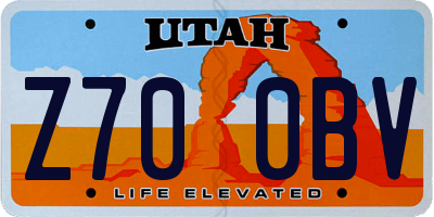 UT license plate Z700BV