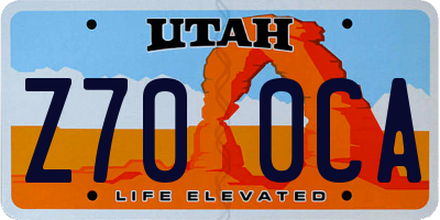 UT license plate Z700CA