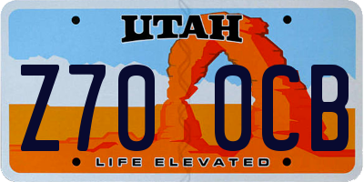 UT license plate Z700CB
