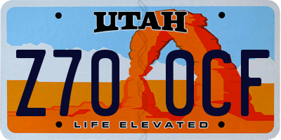 UT license plate Z700CF