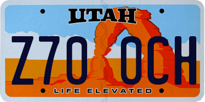UT license plate Z700CH