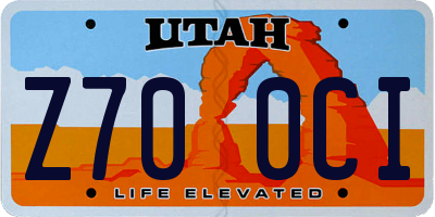 UT license plate Z700CI