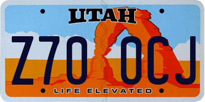 UT license plate Z700CJ