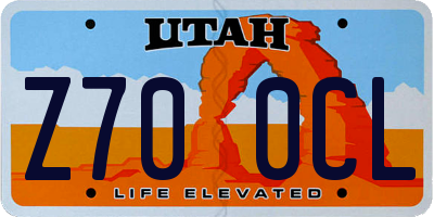 UT license plate Z700CL