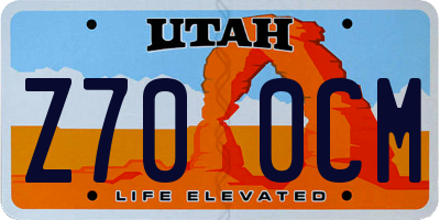 UT license plate Z700CM