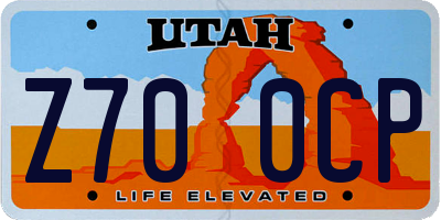 UT license plate Z700CP