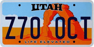 UT license plate Z700CT