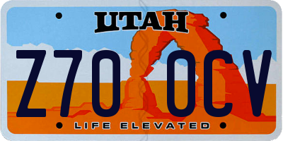 UT license plate Z700CV