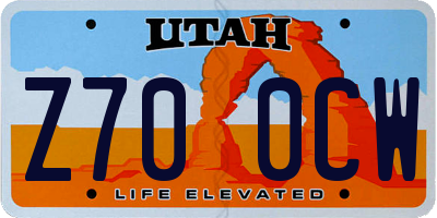 UT license plate Z700CW