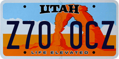 UT license plate Z700CZ