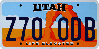 UT license plate Z700DB