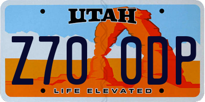 UT license plate Z700DP