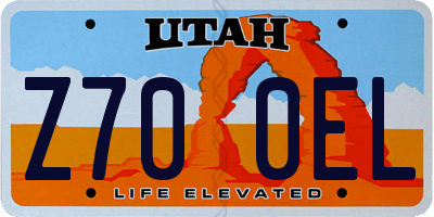 UT license plate Z700EL