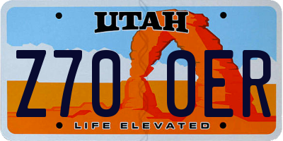 UT license plate Z700ER
