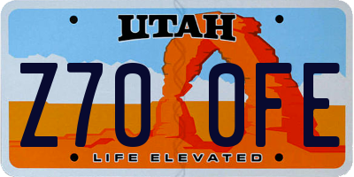 UT license plate Z700FE