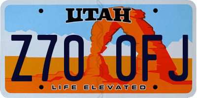 UT license plate Z700FJ
