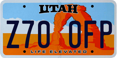 UT license plate Z700FP