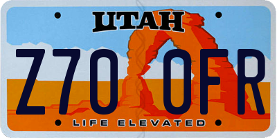 UT license plate Z700FR