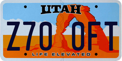 UT license plate Z700FT