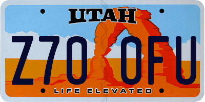 UT license plate Z700FU
