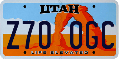 UT license plate Z700GC