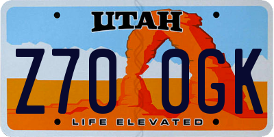 UT license plate Z700GK