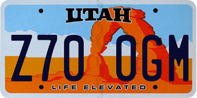 UT license plate Z700GM