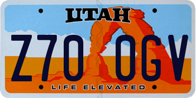 UT license plate Z700GV