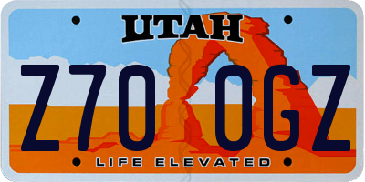 UT license plate Z700GZ