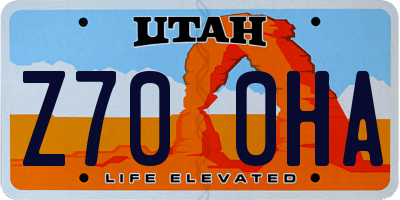 UT license plate Z700HA