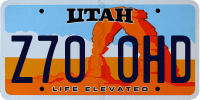 UT license plate Z700HD