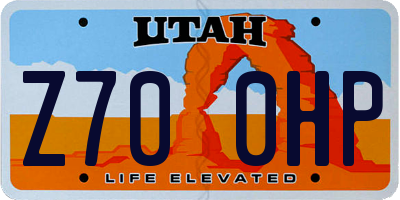 UT license plate Z700HP