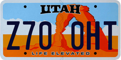UT license plate Z700HT