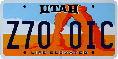 UT license plate Z700IC