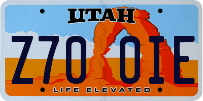 UT license plate Z700IE