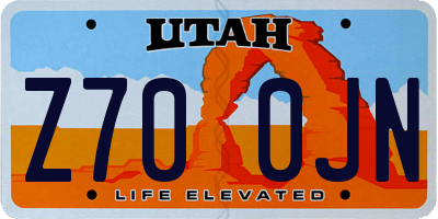 UT license plate Z700JN