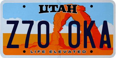 UT license plate Z700KA